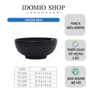 Tô Nhựa Melamine Đen Nhám - TOX27N