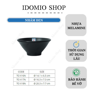 Tô bún nhỏ đen nhám nhựa melamine tox16n
