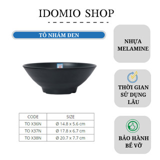 Tô Nhựa Melamine Đen Nhám Cao Cấp