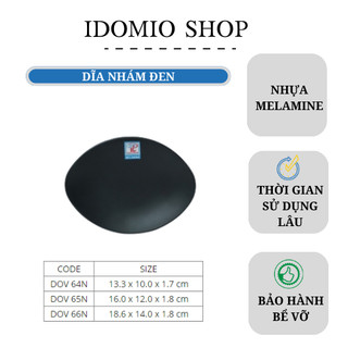 Dĩa Nhựa Melamine Nhám Đen Cao Cấp