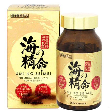 Fucoidan Nấm Chaga, FUCOIDAN UMI NO SEIMEI 180 VIÊN – HÀNG NỘI ĐỊA NHẬT (Date: 2026)