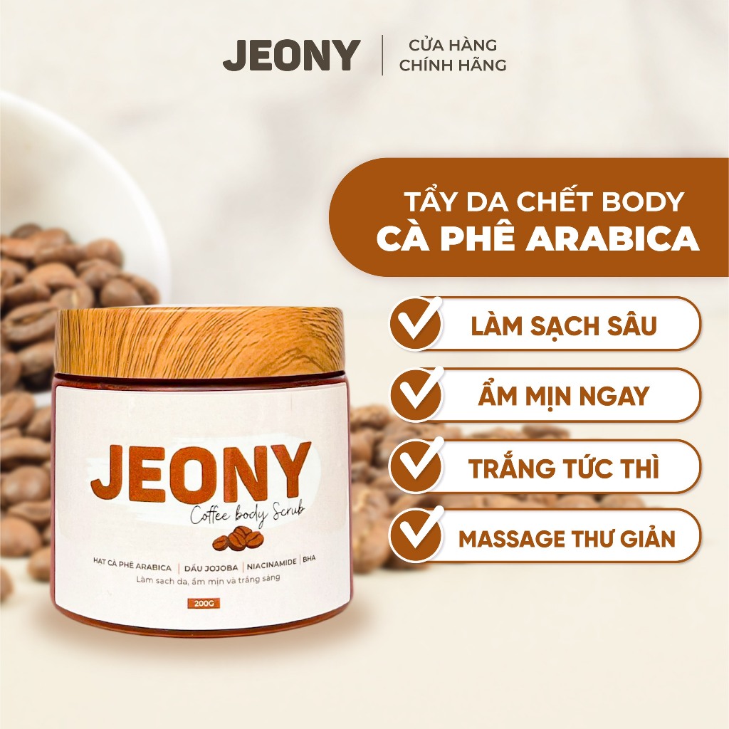 J01 Combo 2 Tẩy Da Chết Body Cà Phê Arabica - tẩy da chết ẩm mịn ngay, lưu hương, giúp dưỡng trắng da body mờ thâm 200GR