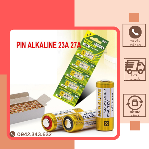 PIN ALKALINE 12V 23A-pin chìa khóa điện, điều khiển cửa cuốn, báo động