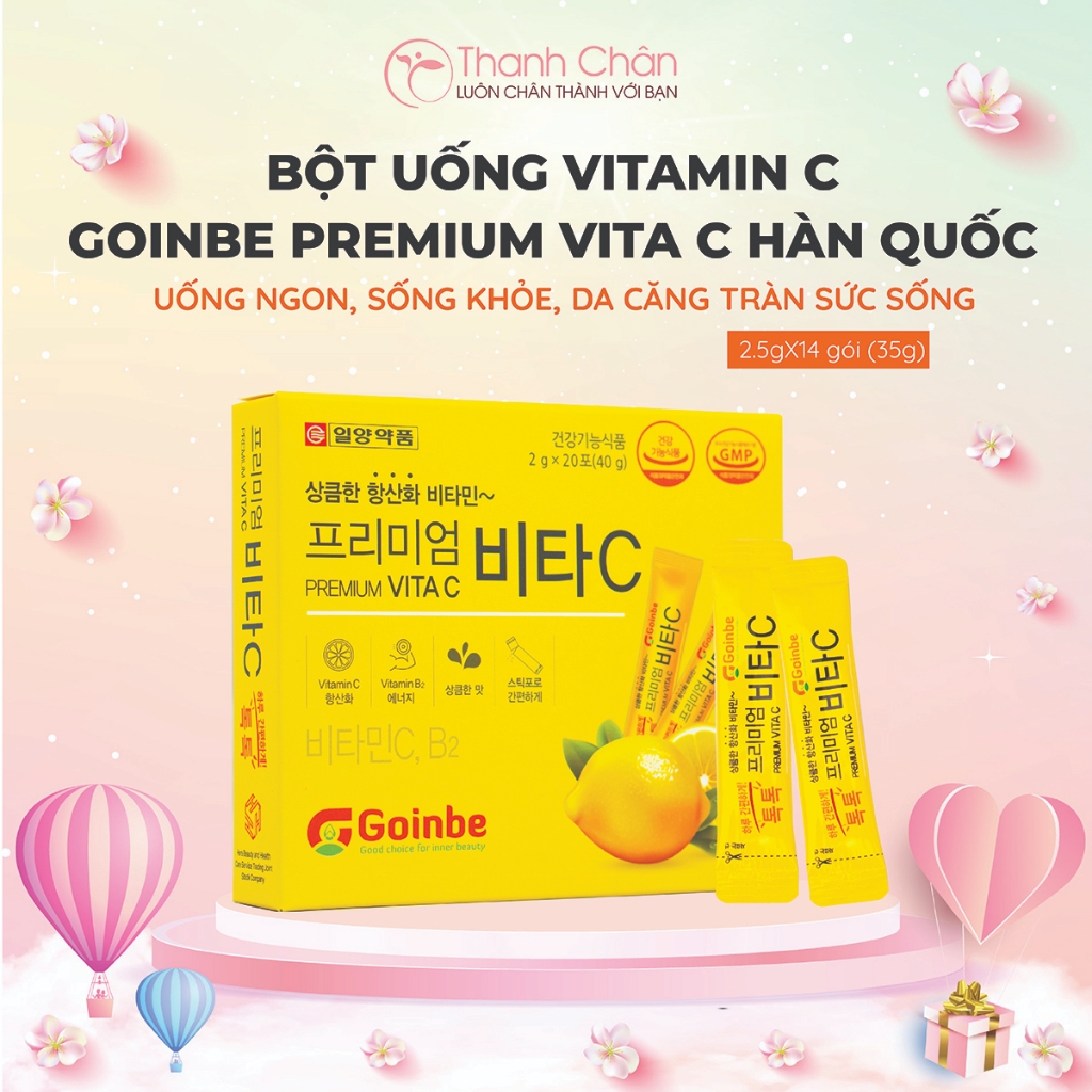 Bột uống Vitamin C Goinbe Premium Vita C, Tăng Sức Đề Kháng, Cải Thiện Da