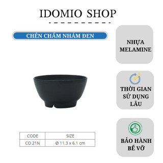 Chén Nhựa Melamine Nhám Đen- Co21N