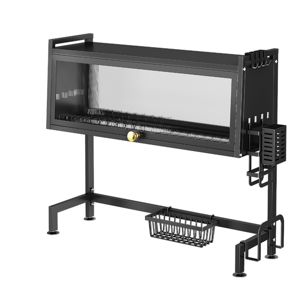 Kệ Úp Chén Bát Đũa Trên Bồn Rửa Đa Năng Có Nắp Đậy 85cm, 95cm Sơn Tĩnh Điện