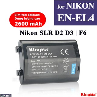En-el4 en-el4a nikon | pin dung lượng cao và sạc máy ảnh nikon slr d2h d2hs d2x d2xs d3 d3s d3x f6 kingma