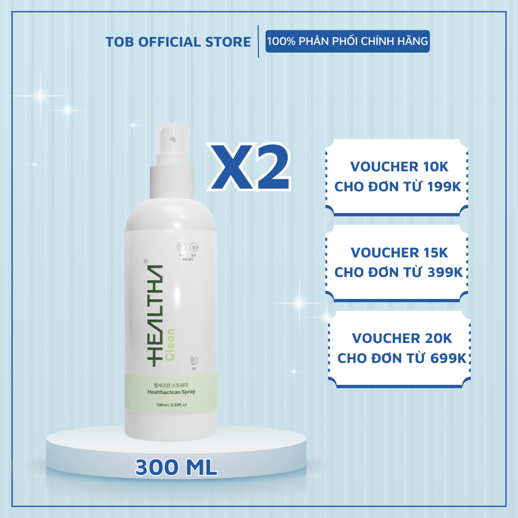 Combo 2 Xịt Khử Mùi Khử Khuẩn Healtha Clean 300ml*2 Đa Năng An Toàn Cho Người Và Động Vật