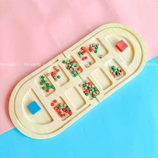 Ô ăn quan gấp gọn, cờ ô quan, trò chơi dân gian ô quan bằng gỗ có thể gấp gọn cực kỳ tiện lợi