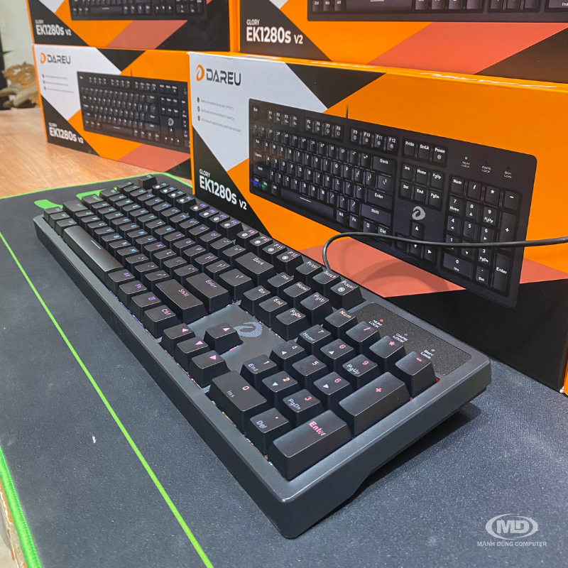 Bàn Phím Cơ DAREU 1280s V2 Black | Blue switch | Chính hãng bảo hành 24 Tháng