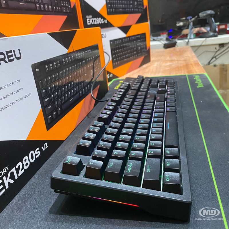 Bàn Phím Cơ DAREU 1280s V2 Black | Blue switch | Chính hãng bảo hành 24 Tháng