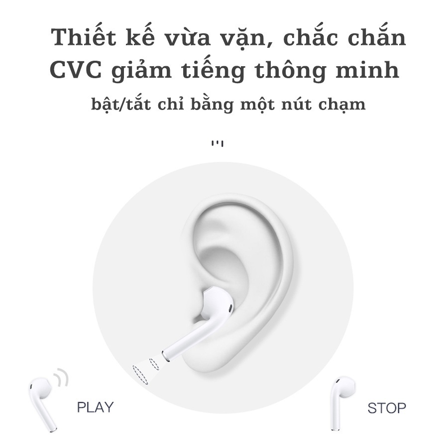 Tai nghe bluetooth i12 bản đầy đủ mic đàm thoại sắc nét âm thinh siêu đỉnh chống ồn pin trâu sài bền GONA_Official
