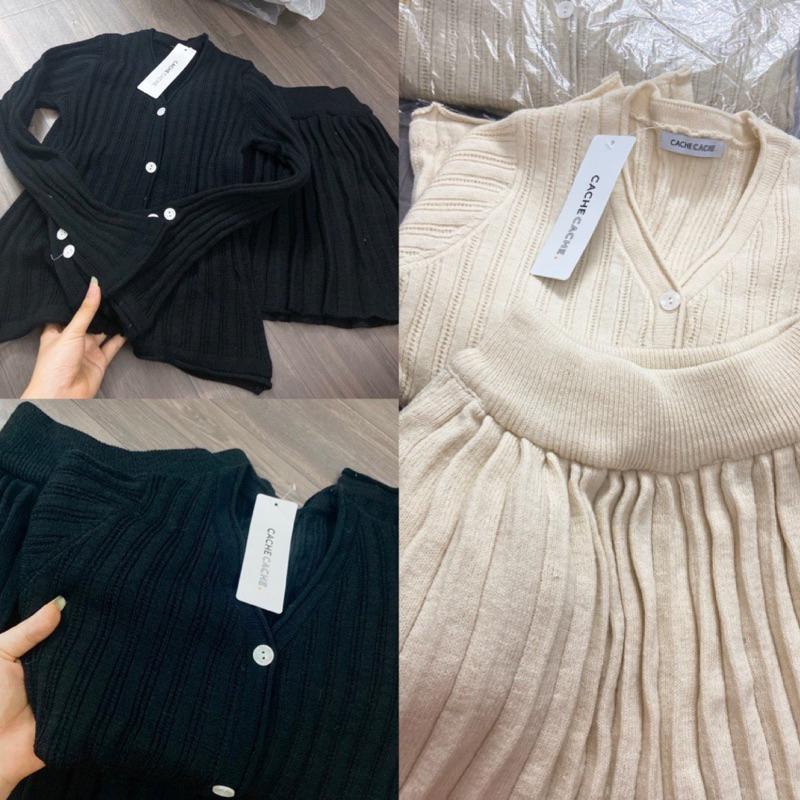 Set áo len gân phong cách hàn quốc  hàng QC SIÊU CẤP