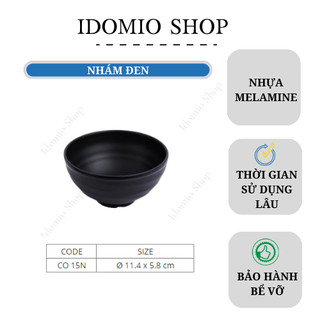 Chén Ăn Cơm Tròn Đen - Nhựa Melamine Màu Đen – CO15N