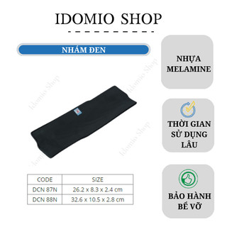 Dĩa Nhựa Hình Chủ Nhật Đen Nhám