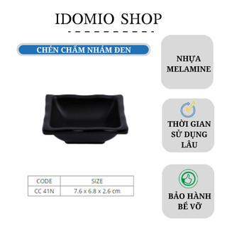 Chén Nước Chấm Vuông Melamine Màu Đen– CC41N