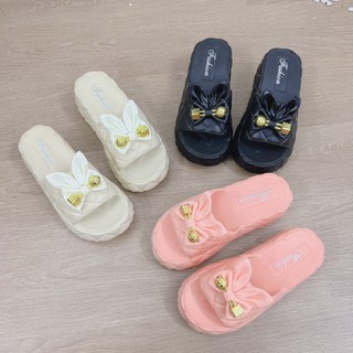 Dép lê nữ tai thỏ đế cao gần 7cm, chất EVA,nhẹ , êm, tăng 1 size, SAKI