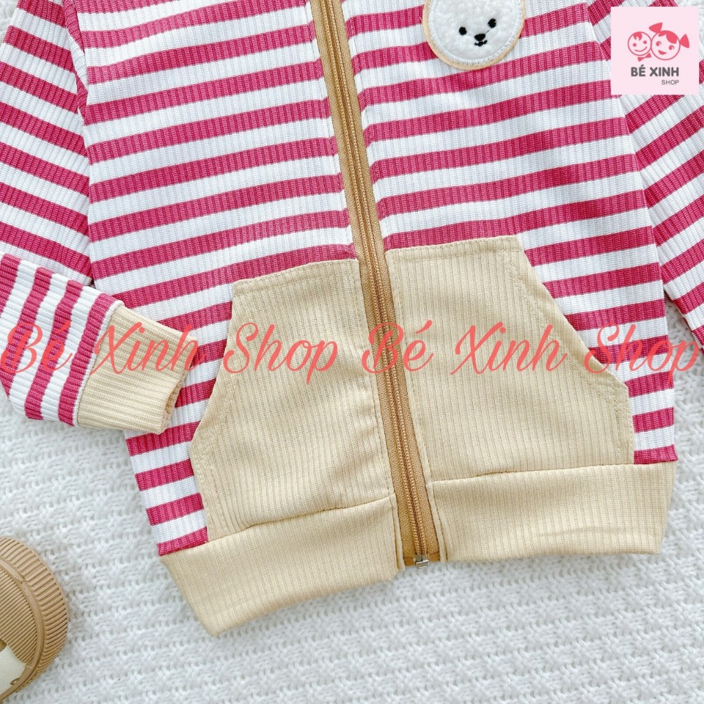 Áo Khoác Gió Chống Nắng Cho Trẻ Em Trai Gái 8-22kg  Áo Khoác Gân Tăm Có Nón Cho Bé Trai Bé Gái AK SỌC GÂN