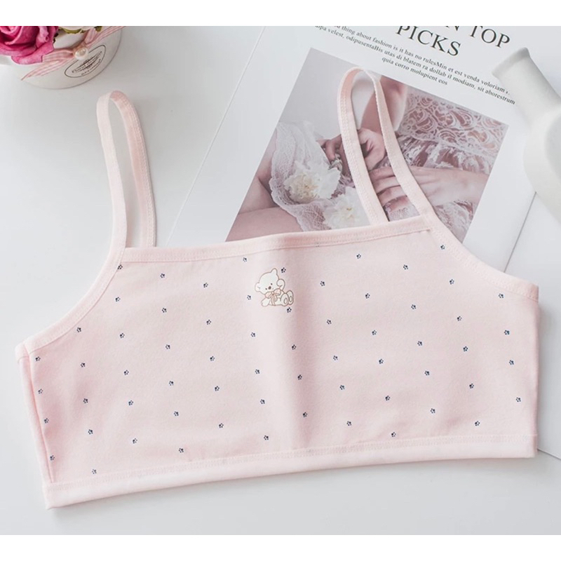 Áo Bra học sinh 2 dây-Áo lót học sinh chấm bi kute