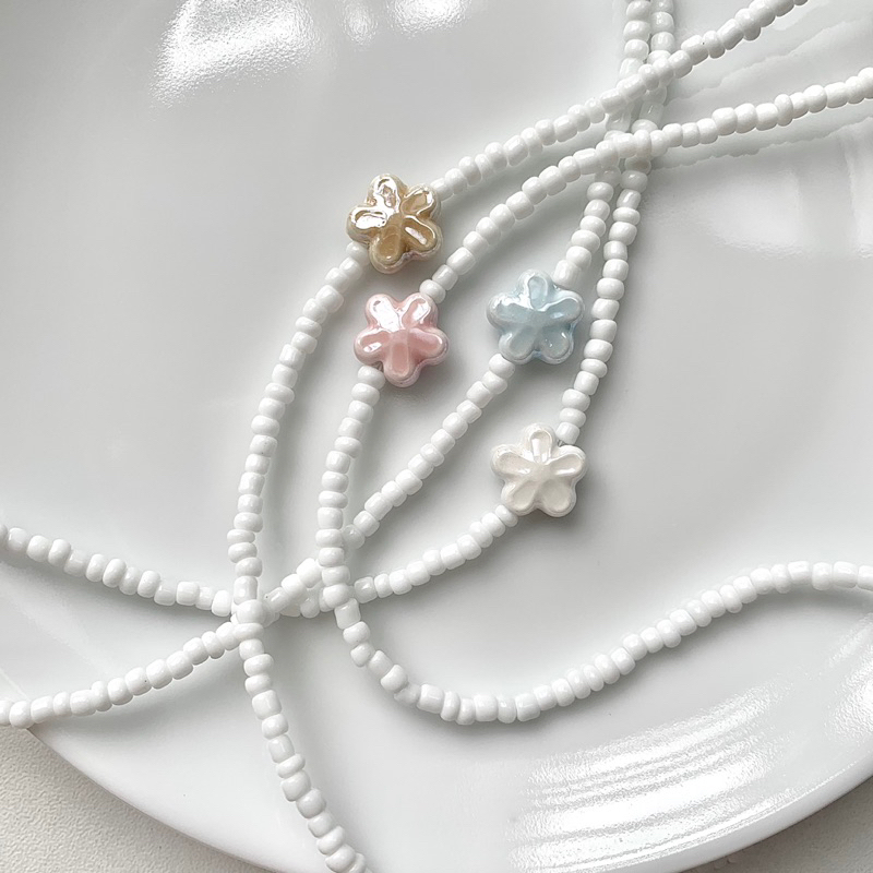 🌼VÒNG HOA GỐM 🌼 | Vòng cổ MOZE, Vòng cổ hoa Hàn Quốc, phong cách đơn giản dễ thương, handmade.
