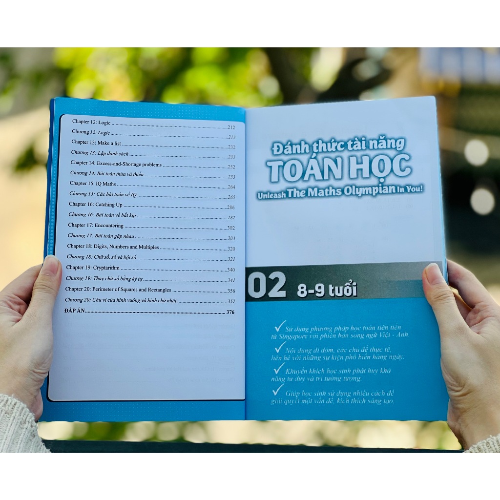 Sách Đánh thức tài năng toán học 2, toán lớp 2, toán lớp 3 - Á Châu Books, bìa cứng, in màu ( 8 - 9 tuổi )