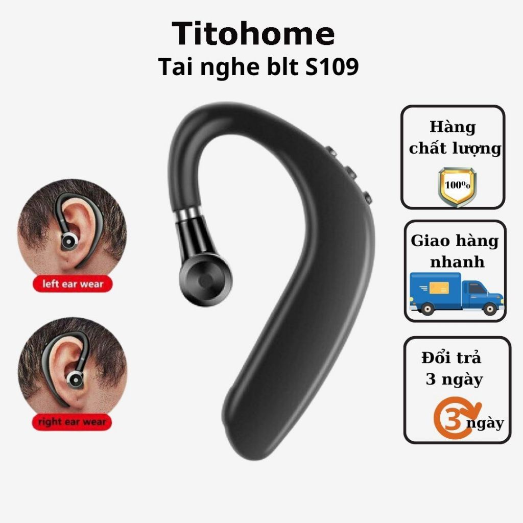 Tai nghe bluetooth S109Thiết kế xoay 180* phù hợp với tai Âm thanh vòm