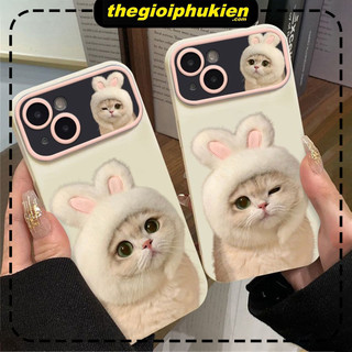 Ốp lưng iphone khung camera Mèo tai thỏ đáng yêu dành cho ip 6/7/8/plus/x/xr/xs/11/12/13/14/15/pro max - st2035