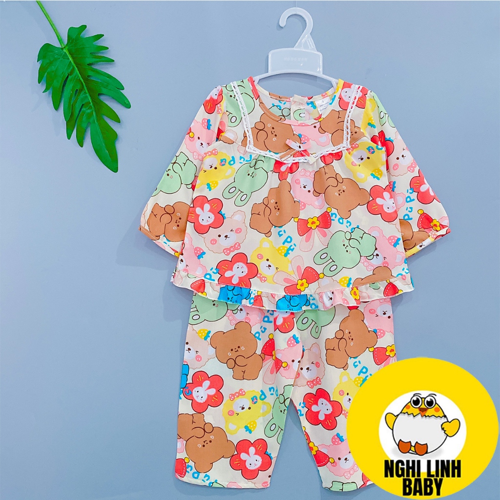 Đồ tole bé gái, đồ ngủ mặc nhà mềm, mịn và thoáng mát có size từ 8-38kg - Nghi Linh Baby