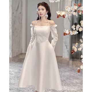  MYAN DESIGN Váy Trễ Vai Dáng Dài Phối Ren Tinh Tế Chất Liệu Tafta Sang Trọng Hiện Đại Vvn092303 