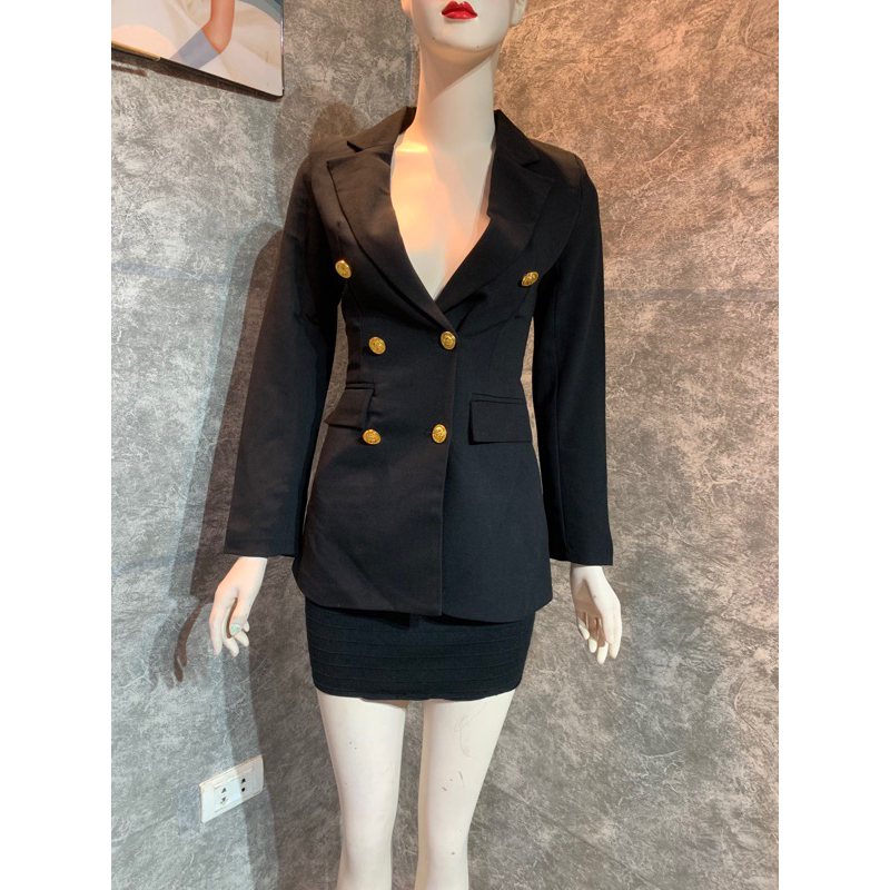 Áo vest nữ 2 lớp 6 cúc siêu sang chảnh