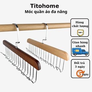 Móc treo quần áo móc gỗ treo đồ lót khăn thắt lưng cà vạt áo 2 dây đa năng tiện dụng