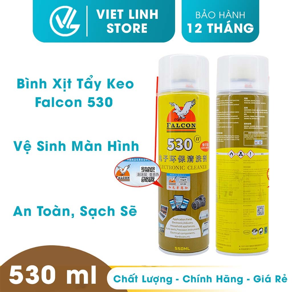 Nước tẩy rửa màn hình, keo kính Falcon 530, Nước rửa vệ sinh đa năng ( Chính Hãng ) - Việt Linh Store
