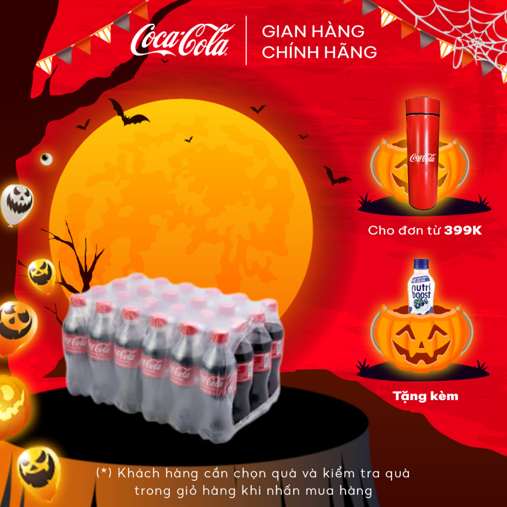 [Mã GRO1COKE1 giảm 15% đơn 150k] Lốc 24 Chai Nước Giải Khát Có Gas Coca-Cola (390mlx24)