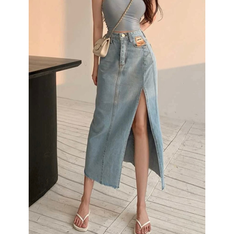 Chân váy Jean dáng dài