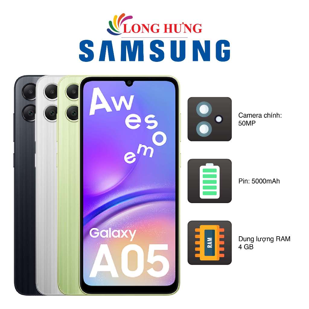 Điện thoại Samsung Galaxy A05  - Hàng chính hãng