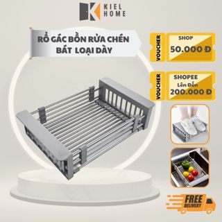 Kệ giá rổ gác bồn rửa chén bát đĩa inox 304 loại dày , rổ gác chậu rửa bát bát đa năng cực tiện lợi