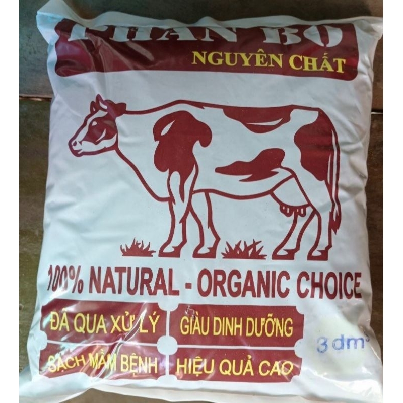 Gói Phân Bò Nguyên Chất 3dm3 TX đã xử lý sạch_Phân bò tự nhiên Organic tốt cho tất cả cây trồng
