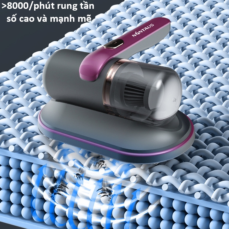 Máy hút bụi mini cầm tay không dây, Máy hút bụi giường nệm diệt khuẩn tia UV thế hệ mới với lực hút 10000Pa