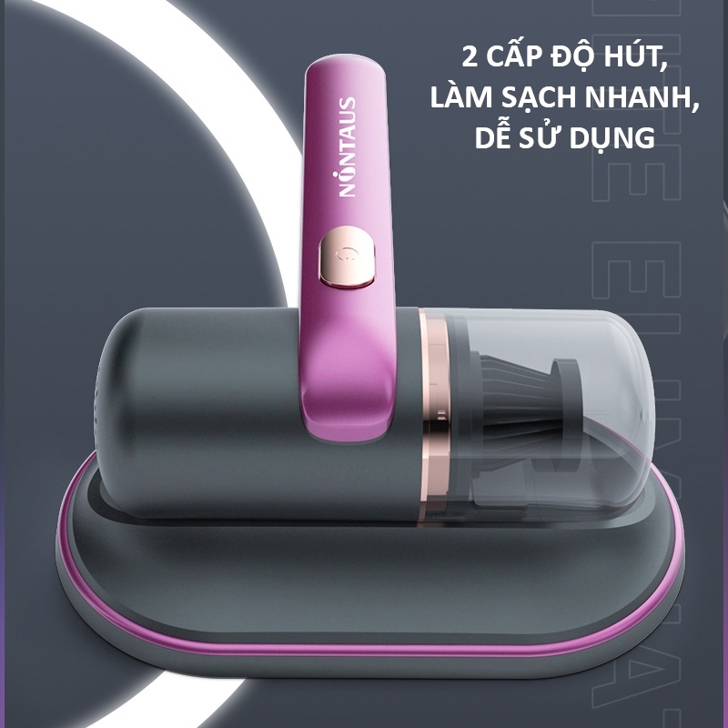 Máy hút bụi mini cầm tay không dây, Máy hút bụi giường nệm diệt khuẩn tia UV thế hệ mới với lực hút 10000Pa