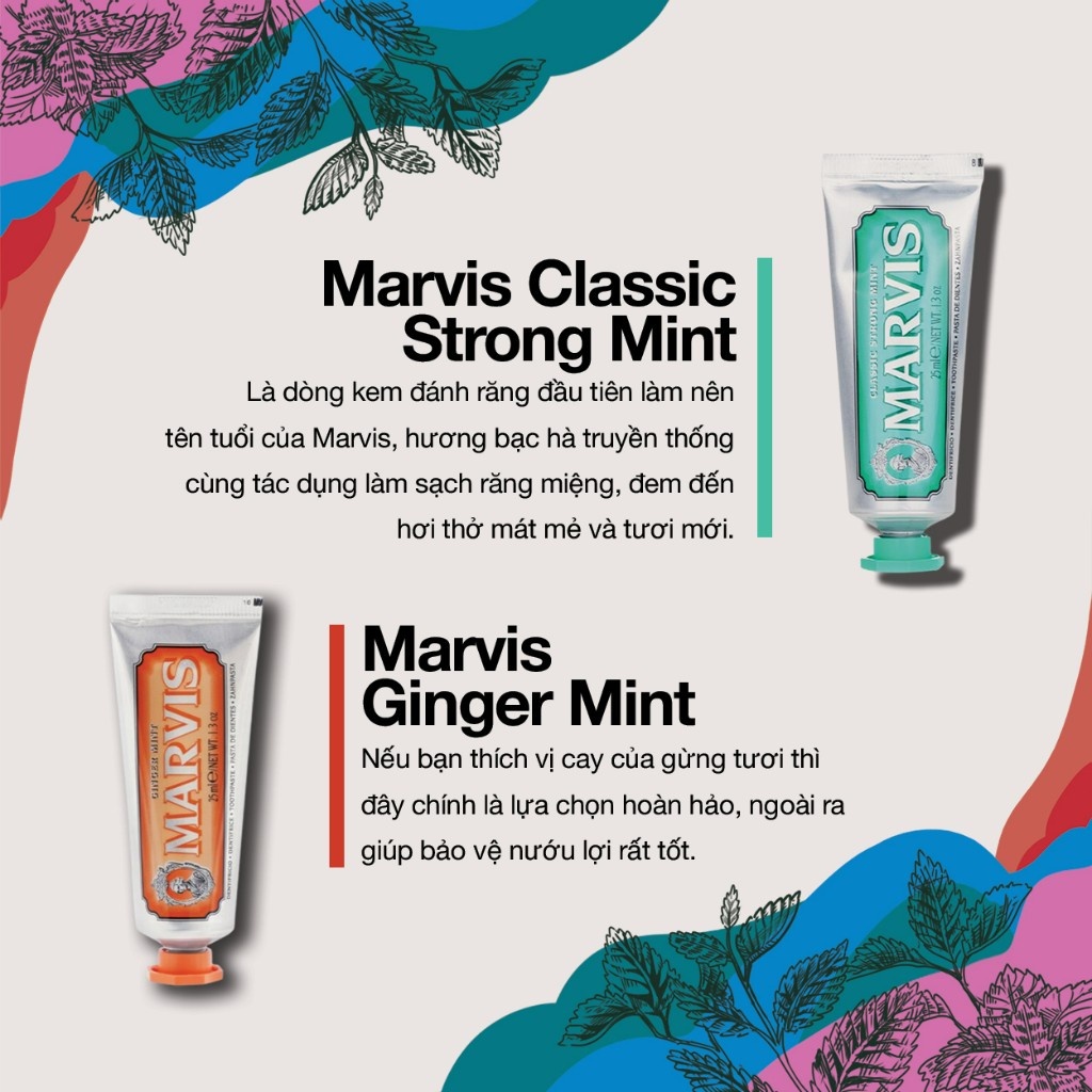 Kem đánh răng Marvis Mini Random 25ml - Tách Lẻ Màu Ngẫu Nhiên