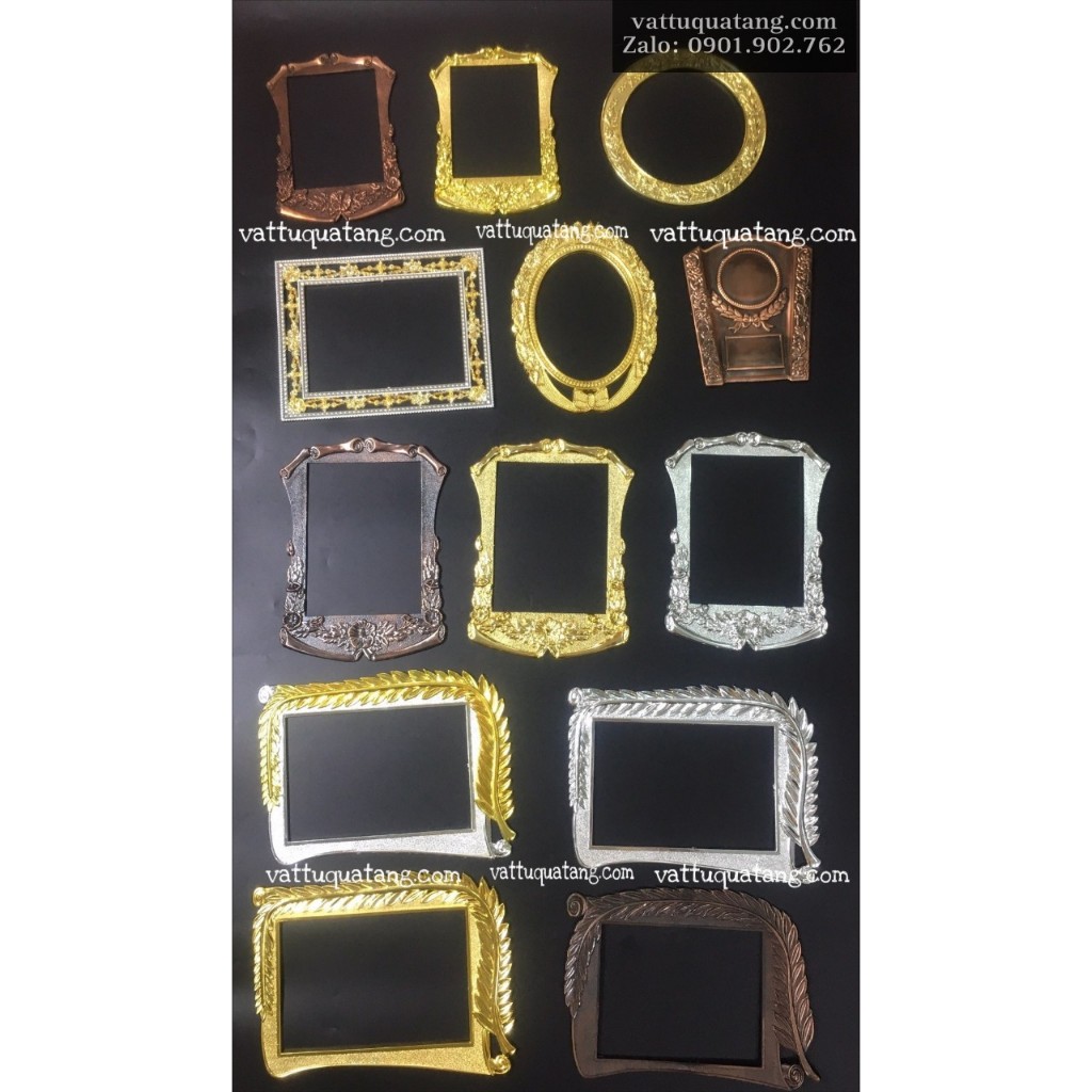 Set 5 cái Khung nhựa dùng cho kỷ niệm chương gỗ, biểu trưng, bảng vinh danh, phụ kiện nhựa cho gỗ