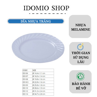 Dĩa Nhựa Melamine Cạn Xoắn Nhiều Size