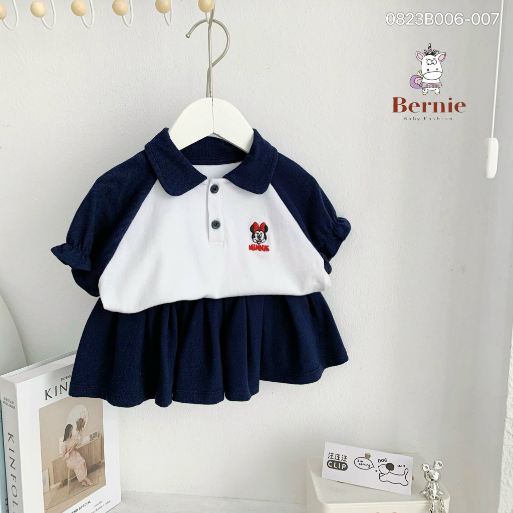 Bộ áo polo đồng phục BERNIE phong cách Hàn Quốc cho bé trai bé gái đi chơi đi học BE107
