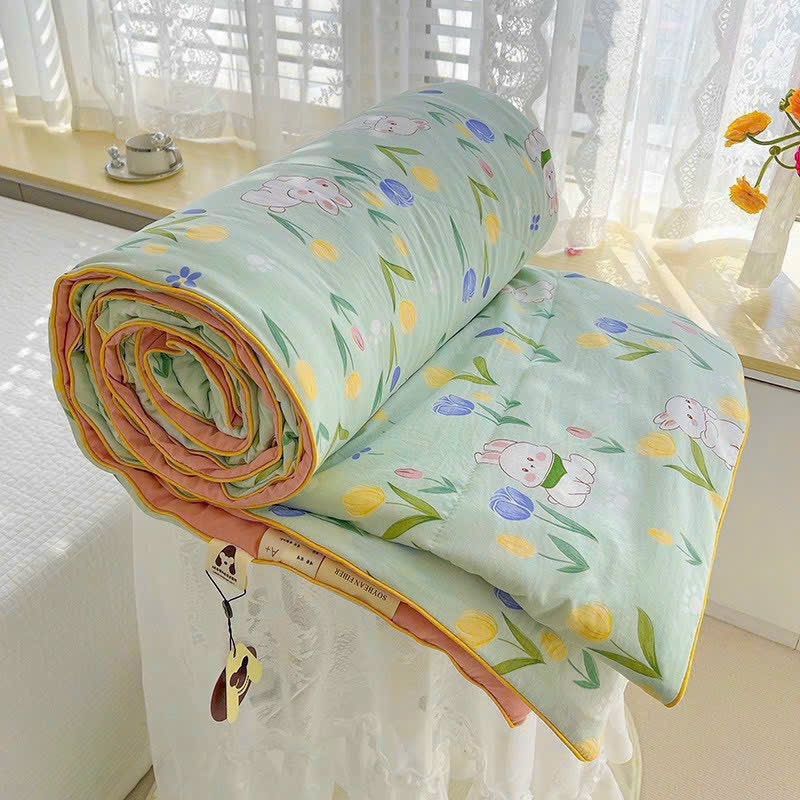Chăn Hè - Chăn Cotton Đũi Hàn Quốc - Mềm Siêu Mát Lạnh Mùa Hè Kích Thước 2m x 2m3