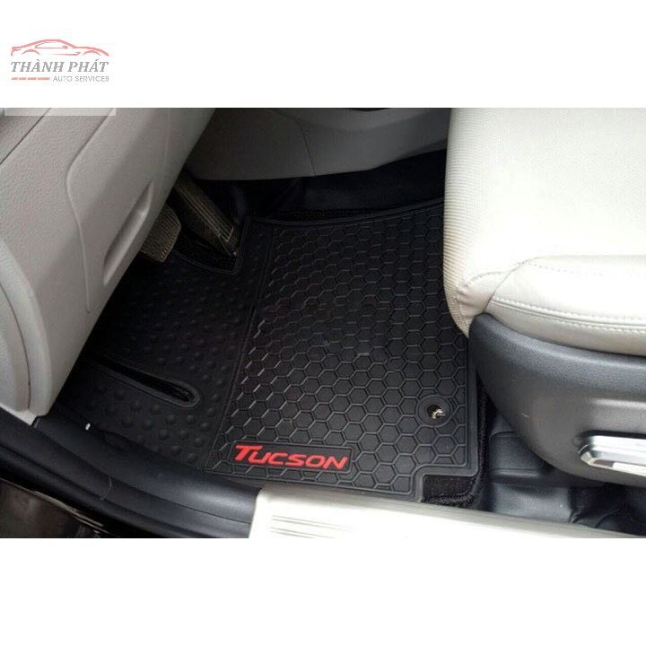 Thảm Sàn, Thảm Lót Sàn 3D Họa Tiết Tổ Ong Xe Hyundai Tucson 2022-2023  Loại 1 Chữ Đỏ