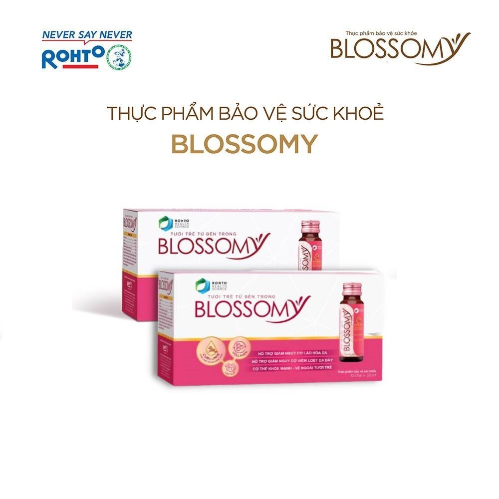 [VB] Bộ 2 hộp Thực phẩm bảo vệ sức khỏe giúp da sáng đẹp và dạ dày khỏe Blossomy hộp 10 chai x 50ml