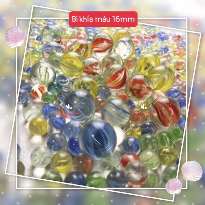 30 viên bi thuỷ tinh nhỏ 16mm các loại - bi ve truyền thống