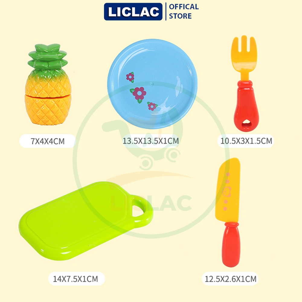 Bộ đồ chơi Cắt Bánh Sinh Nhật và Trái Cây chất liệu nhựa ABS an toàn cho bé, Đồ chơi trẻ em Bánh Kem Happy Birthday