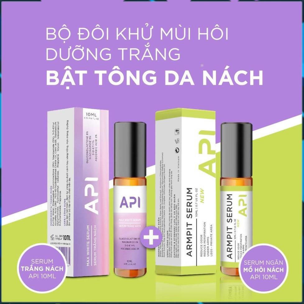 Serum Trắng Nách API Và Khử mùi hôi nách API , Son Nách API , Lăn Khử Mùi Ngăn Tiết Mồ Hôi 72h