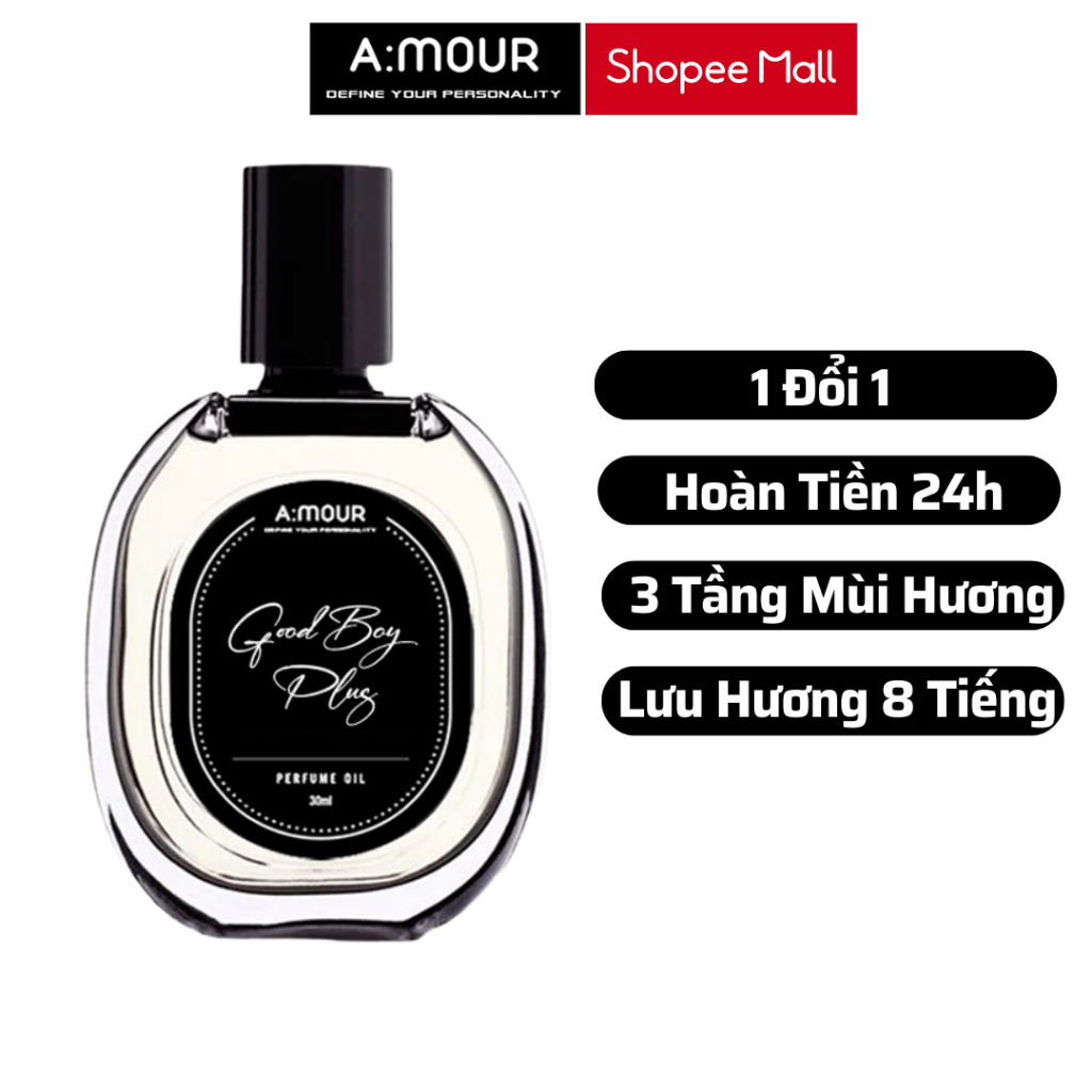 Tinh Dầu Nước Hoa Nam Good Boy Plus Nguyên Liệu Nhập Pháp Hương Thơm Nhẹ Nhàng Mộc Mạc, Sang Trọng 30ml - Dạng Xịt